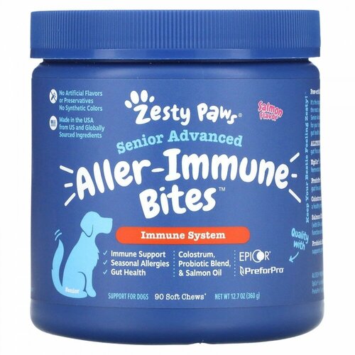  Zesty Paws, Advanced Aller-Immune Bites  ,  ,   ,   , 90  , 360  (12,7 )   -     , -,   