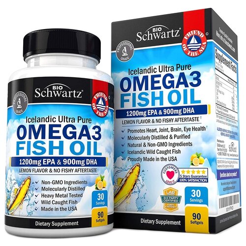   BioSchwartz Omega 3 Fish Oil 1200mg EPA & 900mg DHA, 0.2 , 90 .   -     , -  