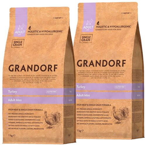  GRANDORF SINGLE GRAIN DOG ADULT MINI TURKEY         (1 + 1 )   -     , -  