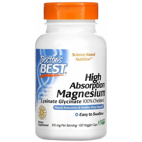   Doctor's Best High Absorption Magnesium Chelated Lysinate Glycinate 105 , 140 , 120 .,  