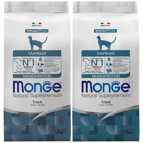     , - ,  ,   Monge Cat Monoprotein Sterilized Trout   1,5   2 