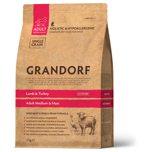      Grandorf Lamb&Turkey Adult Med&Maxi    , 3    -     , -  