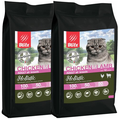  BLITZ HOLISTIC LOW-GRAIN ADULT CAT CHICKEN & LAMB           (5 + 5 )