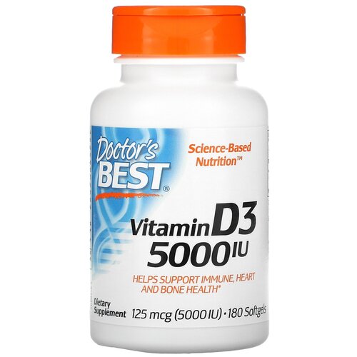 ���� Doctor's Best Vitamin D3 ����., 5000 ��, 70 �, 180 ��., ������ ������