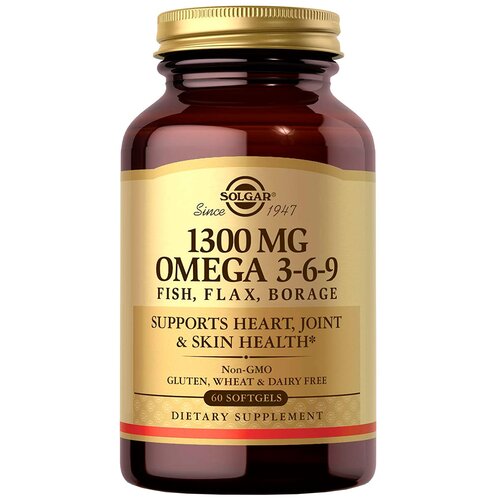 ���� Solgar Omega 3-6-9 Fish, Flax, Borage ����., 1300 ��, 278 �, 60 ��., ����, ������ ������