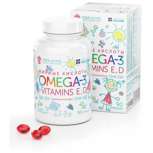 ���� Tree of Life Omega-3 + Vitamins E, D ��� ����� ����., 120 �, 90 ��., ��������, ������ ������