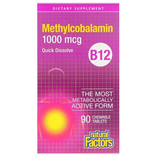 ���� �������� Natural Factors Methylcobalamin B12, 80 �, 1000 ���, 90 ��., ������ ������
