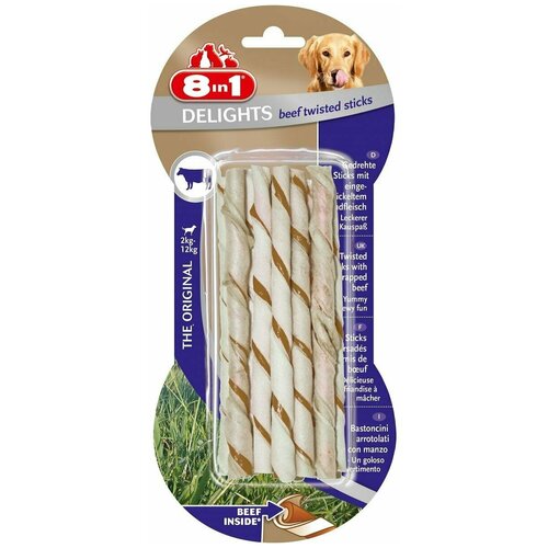   8IN1 Delights Beef Twisted Sticks 10.,    