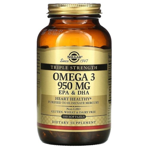  Solgar, Omega 3, EPA & DHA, Triple Strength, 950 mg, -3,   ,  , 950 , 100 ,  