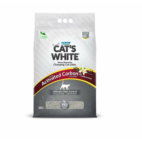 ���� ����������� ����������� Cat's White Activated Carbon Vanilla ������ ��� ��������� ������� � �������������� ����� � �������� 10 � (8.5 ��), ������ ������