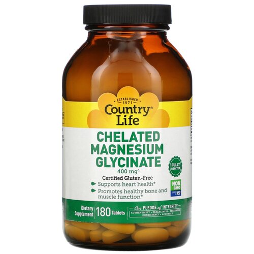   Country Life Chelated Magnesium Glycinate, 990 , 180 .   -     , -  