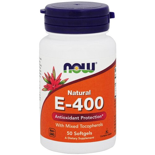 ���� ������� NOW Natural E-400 with Mixed Tocopherols, 70 �, 400 ��, 50 ��., ������ ������