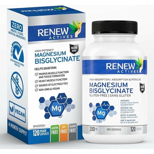  Magnesium Biglycinate, Renew Actives,   - 200 , 120    -     , -  