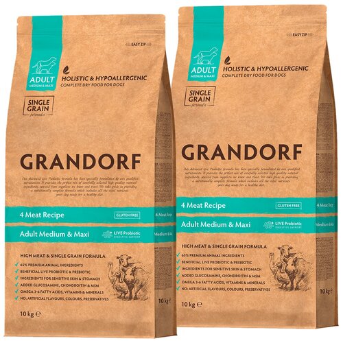  GRANDORF SINGLE GRAIN DOG ADULT MEDIUM&MAXI         4   , , , (10+10)   -     , -  