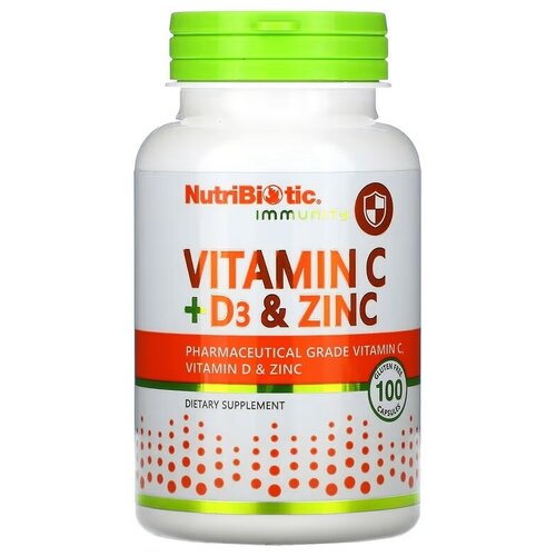  NutriBiotic Immunity Vitamin C+D3 & Zinc ( C + D3  ) 100    -     , -  