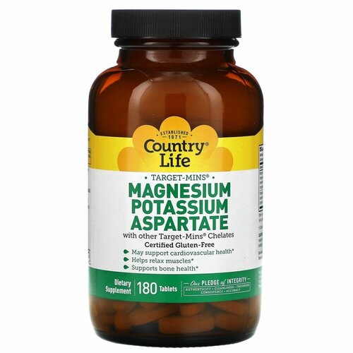  Country Life,  , Target-Mins, Calcium, Magnesium, Potassium, ,   , 180    -     , -  