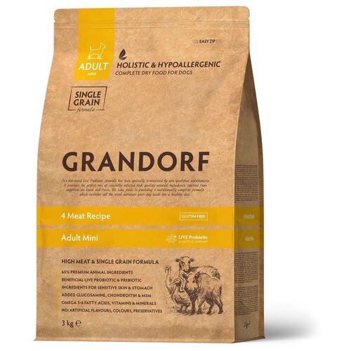      GRANDORF 4 Meat Recipe Adult Mini 3 , 4       (  )   -     , -  