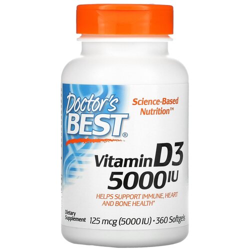 ���� Doctor's Best Vitamin D3 ����., 5000 ��, 120 �, 360 ��., ������ ������