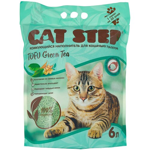 ���� ����������� ����������� Cat Step Tofu Green Tea, 6�, 1 ��., ������ ������