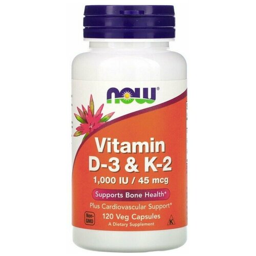  Now Foods Vitamin D-3 1000 IU Vitamin K-2 45 mcg 120    -     , -  