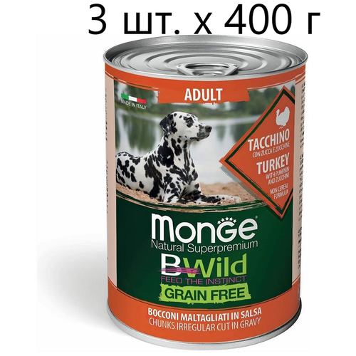      Monge Dog BWILD Grain Free Adult TACCHINO, , ,  ,  , 5 .  400    -     , -,   