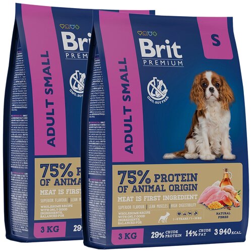  BRIT PREMIUM DOG ADULT SMALL        (3 + 3 )   -     , -  