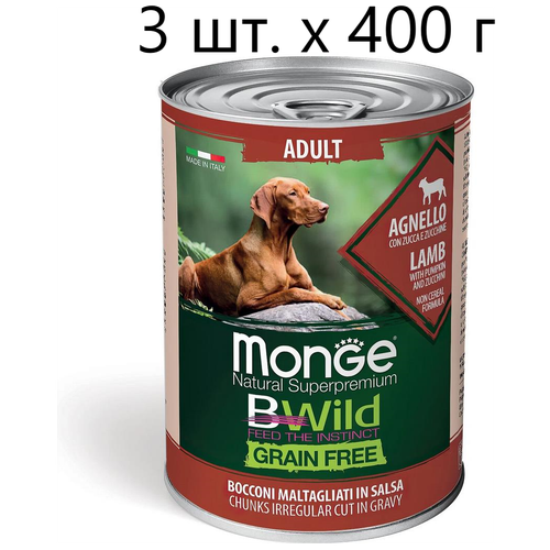      Monge Dog BWILD Grain Free Adult AGNELLO, , ,  ,  , 4 .  400    -     , -,   