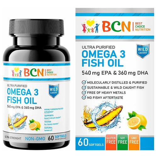 ���� BCN Omega-3 Fish Oil 1500�� EPA & 1200�� DHA ����, 60 ��. � �������, ����� ���, ������ ������