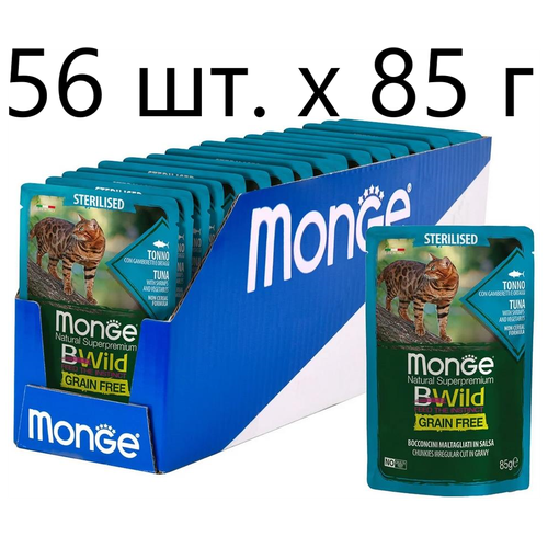      Monge Cat BWILD Grain Free Sterilised TONNO con ORTAGGI, , ,   , 3 .  85  (  )