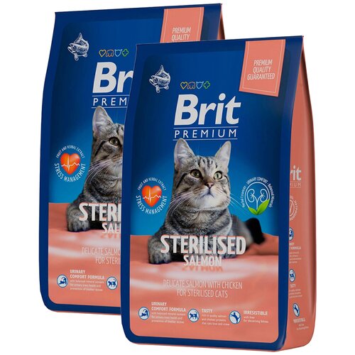  BRIT PREMIUM CAT STERILISED SALMON & CHICKEN            (0,4 + 0,4 )   -     , -,   