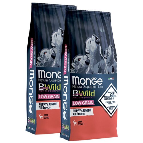  MONGE BWILD LOW GRAIN PUPPY & JUNIOR DEER CERVO        (2,5 + 2,5 )   -     , -  