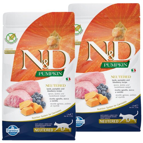  FARMINA CAT N&D GRAIN FREE PUMPKIN NEUTERED LAMB & BLUEBERRY        ,    (5 + 5 )   -     , -,   