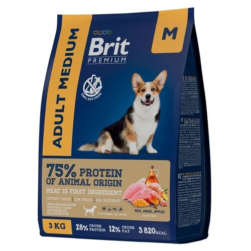  Brit Premium Dog Adult Medium 3  2        (1025   -     , -,   