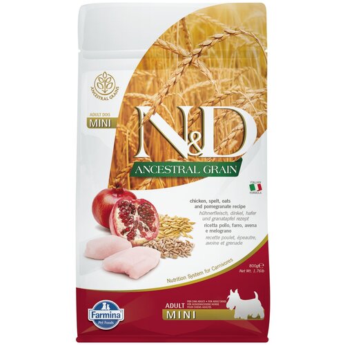             Farmina N&D Ancestral Grain Adult Mini, 0,8 