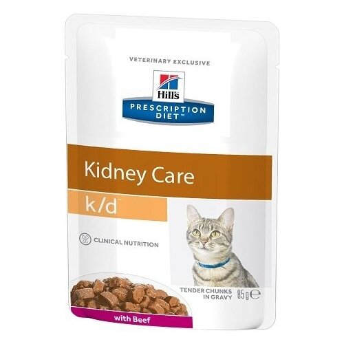    Hills Prescription Diet k/d Feline with Beef Pouch     12 . x 85    -     , -,   