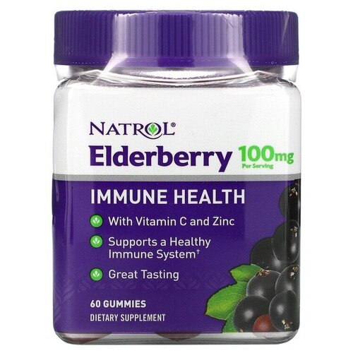  Natrol Elderberry 100 mg 60 gummies/  100 , 60    -     , -  