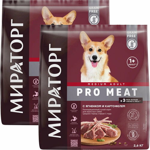   PRO MEAT GRAIN FREE MEDIUM ADULT           (2,6 + 2,6 )   -     , -  