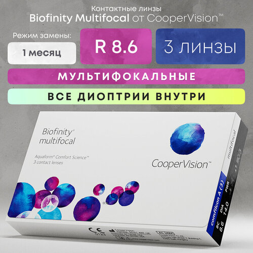    CooperVision Biofinity Multifocal, 3 ., R 8,6, D -8,5, ADD: +1.50 D, , 1 .   -     , -  