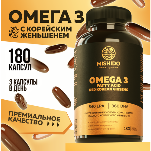   3 +    MISHIDO, 180    1000 Omega 3   -     , -  