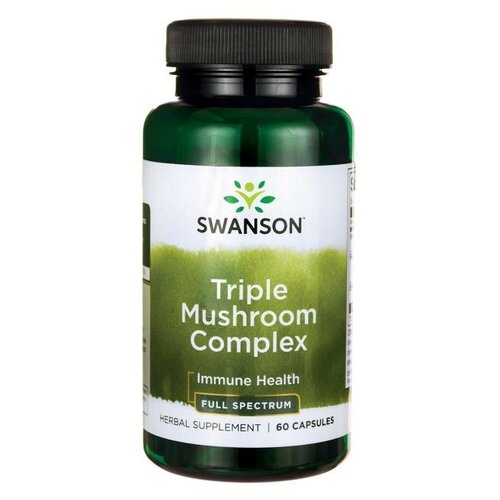  Swanson Triple Mushroom Complex (Maitake, Reishi, Shitake) Full Spectrum 60  (Swanson)   -     , -  