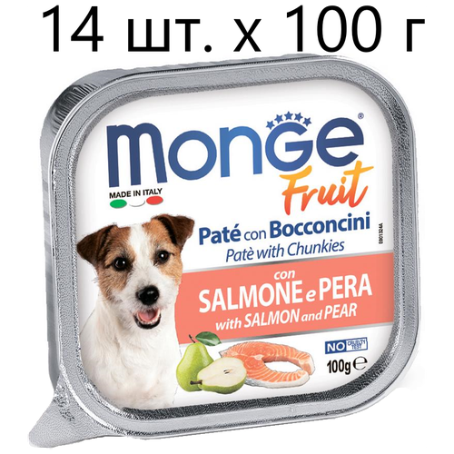      Monge Fruit Dog PATE & BOCCONCINI con SALMONE e PERA,   , 3 .  100    -     , -,   