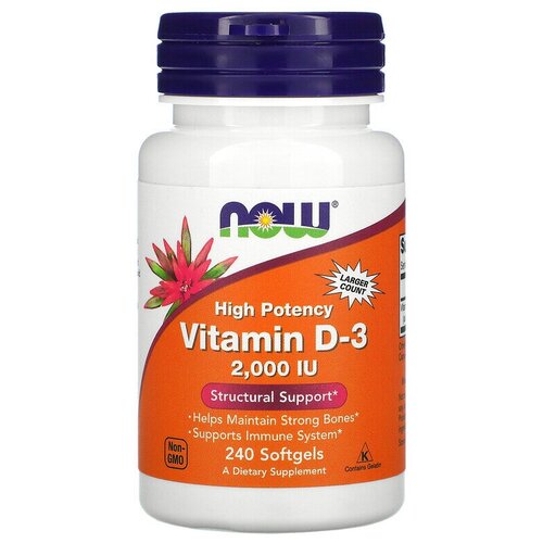  Now Foods Vitamin D-3 2000 IU Softgels 240  (02023)   -     , -  