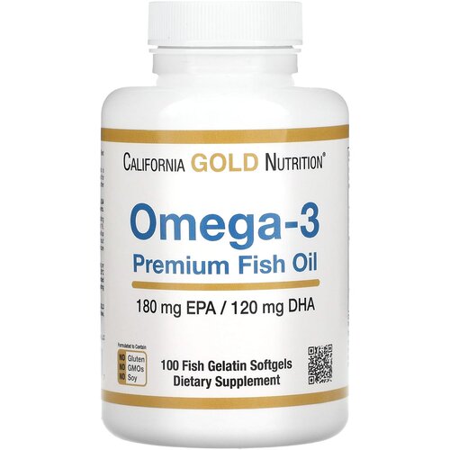  California Gold Nutrition Omega-3 Premium Fish Oil ., 180 , 100 .   -     , -  