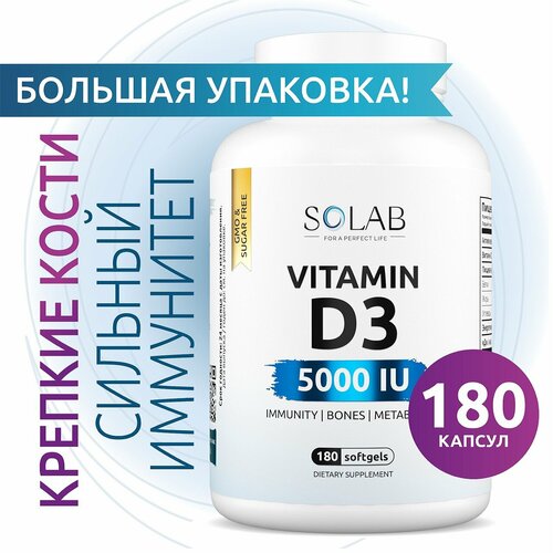  SOLAB  3, , D3 5000 ME Vitamin D 3  3 , 180   ,  ,    -     , -  